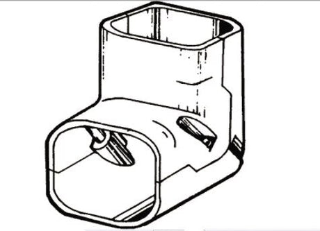 Rheem SlimDuct 90 Degree Vertical Elbow - 3 in. x 2-1/2 in. (Ivory) SC-77-I