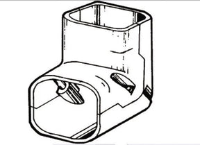 Rheem SlimDuct 90 Degree Vertical Elbow - 3 in. x 2-1/2 in. (White) SC-77-W