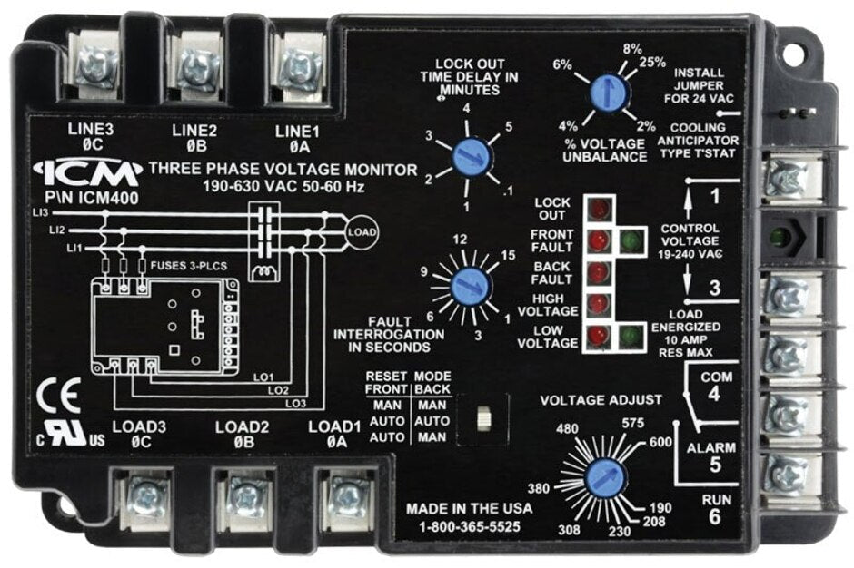 Rheem Three Phase Voltage Monitor - Non - Programmable 47 - ICM400 - 47-ICM400