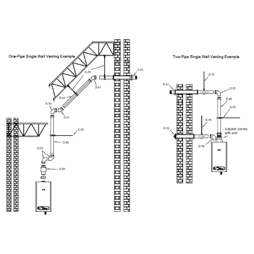Rheem Vertical Vent Kit - Single Wall (XPak) RK013180