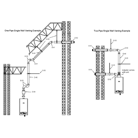 Rheem Vertical Vent Kit - Single Wall (XPak) RK013180