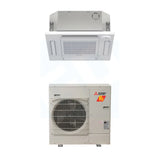 Mitsubishi SLZ-AF09NL SUZ-AA09NLHZ 9,000 BTU 16.6 SEER2 Four-Way Ceiling Cassette Hyper Heating Heat Pump System (w/ Standard Grille) - R454B