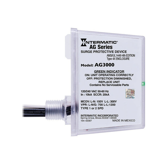 Surge Protector, Power, 120/240 VAC, 50/60 Hz, Polycarbonate AG3000 - acunitsforless.comGeneral Electrical Components