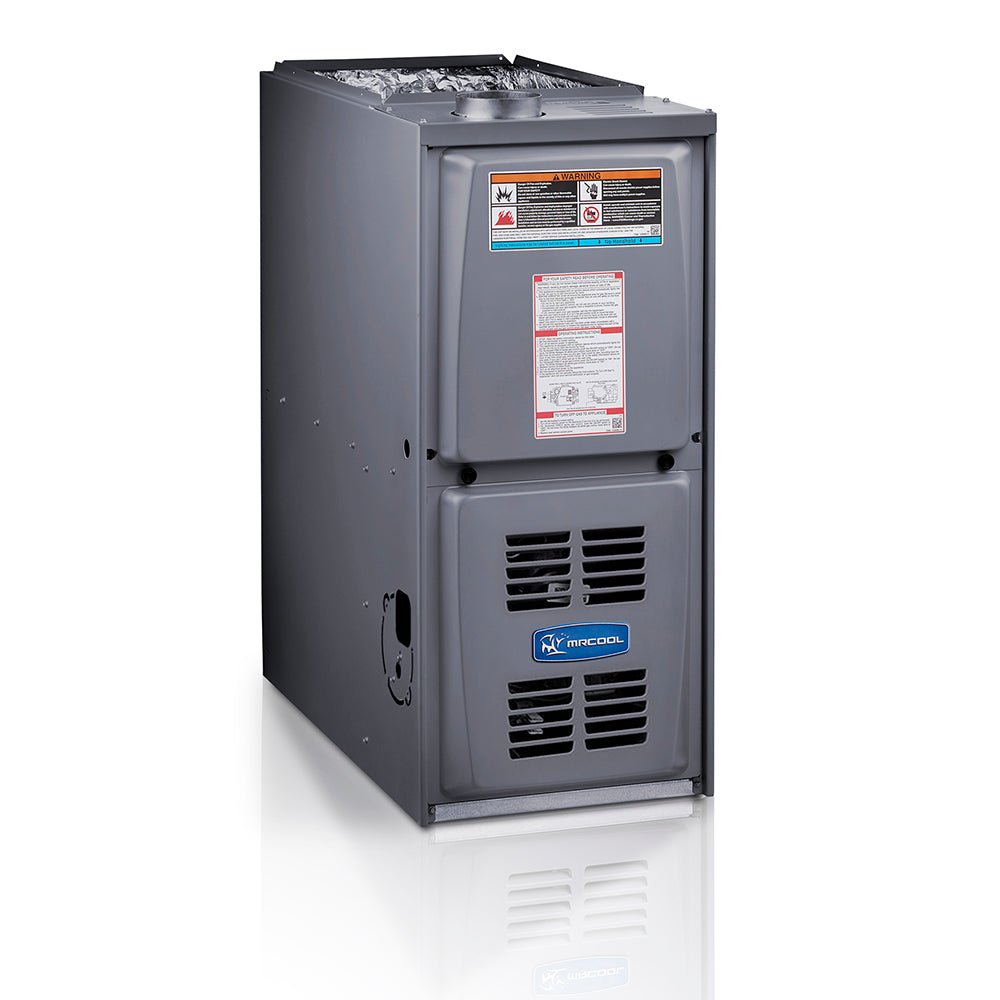 MRCOOL 80% AFUE 90K BTU 2000 CFM Upflow/Horizontal Single-Stage Multi-Speed ECM Motor Furnace with 21" Cabinet - AC units for less