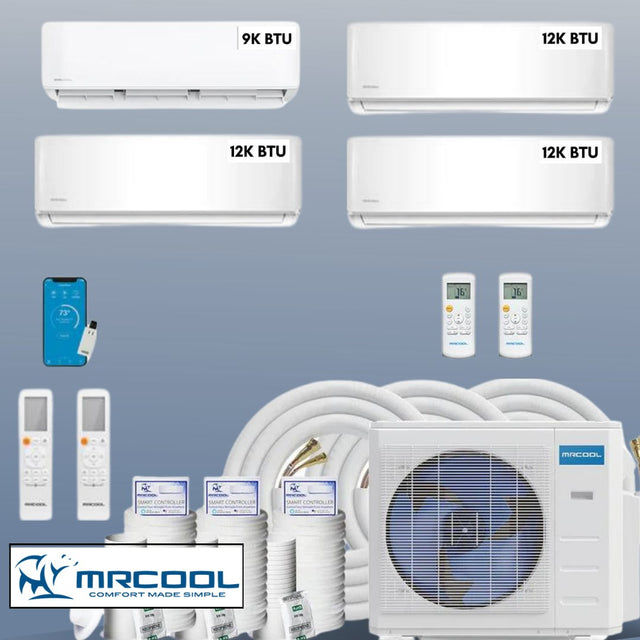Heat Pumps Ductless Ac Heat Units MRCOOL DIY 45,000 BTU 4-Zone