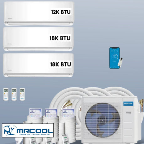 MRCOOL DIY Mini Split 54,000 BTU 3 Zone Ductless Air Conditioner and Heat Pump DIY-B-348HP121818 - AC units for less