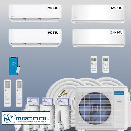 MRCOOL DIY Mini Split 54,000 BTU 4 Zone Ductless Air Conditioner and Heat Pump DIY-B-448HP09091224 - AC units for less